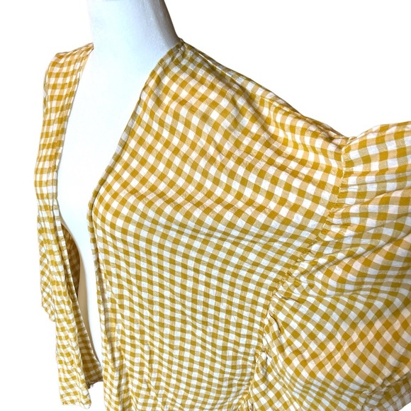 Yellow Gingham Women's Kimono Cardigan - Picture 3 of 3